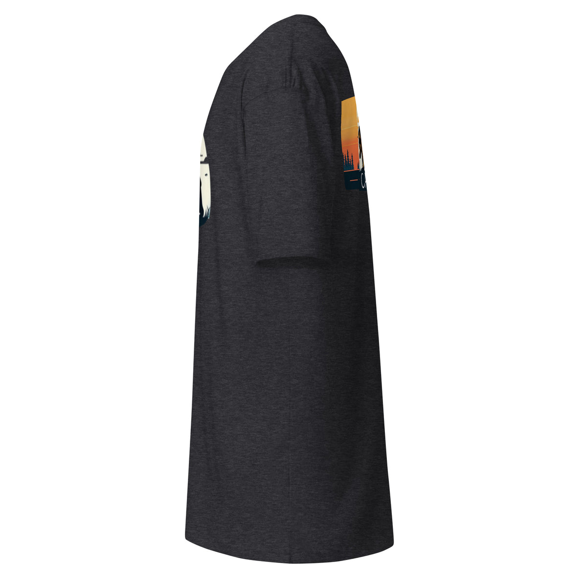 CAGuns Bear Heavyweight Tee in Charcoal Heather, left side view
