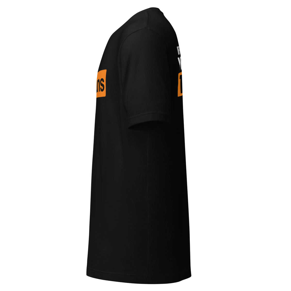 Taping Tee in Black, left side view
