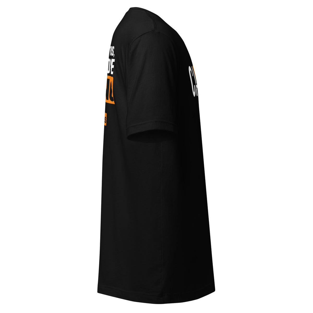 Taping Tee in Black, right side view