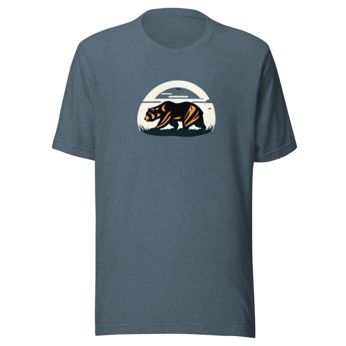 California Bear Tee in Heather Slate, front view