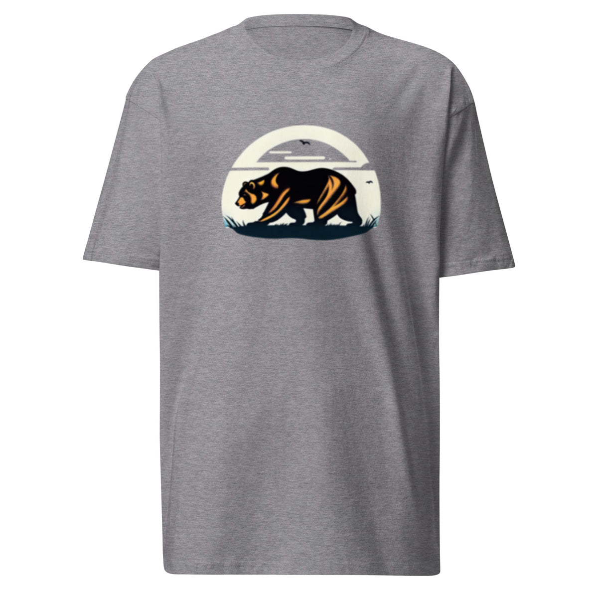 CAGuns Bear Heavyweight Tee in Carbon Grey, front view