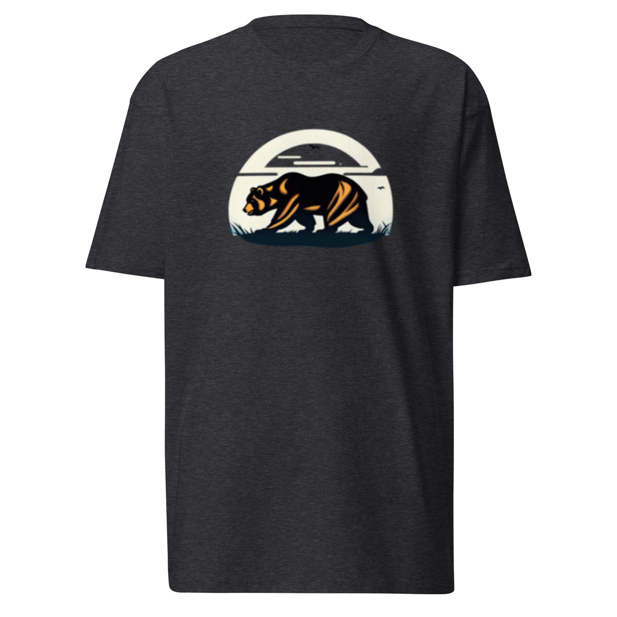 CAGuns Bear Heavyweight Tee in Charcoal Heather, front view